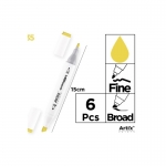 Μαρκαδόροι Οινοπνεύματος Artix Διπλοί Creative Markers 35 Lemon Yellow