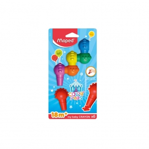ΚΗΡΟΜΠΟΓΙΕΣ MAPED ΑΠΟ 18 ΜΗΝΩΝ BABY PLASTIC CRAYONS 6ΤΜΧ