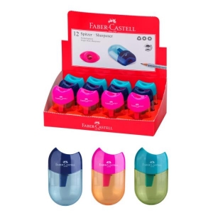 Ξύστρα Faber Castell βαρελάκι mini (μπλε,ροζ,τυρκουάζ)