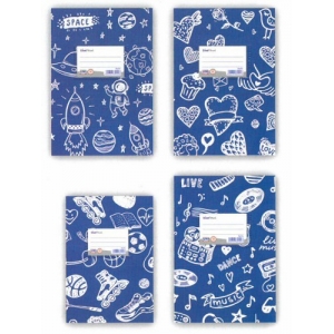 ΤΕΤΡΑΔΙΟ UNI PAP ΜΠΛΕ ΜΕ ΣΧΕΔΙΑ ΡΙΓΕ 17X25 30Φ