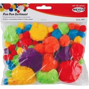 ΠΟΜ-ΠΟΜ ΡΟΜ-ΡΟΜ MEYCO ΣΕΤ 60τεμ. ΔΙΑΦΟΡΑ ΜΕΓΕΘΗ ΚΑΙ ΧΡΩΜΑΤΑ