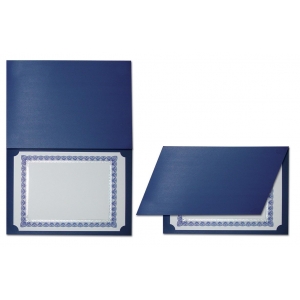 Πολυτελής θήκη επαίνων-πτυχίων 2πλή μπλε 33x23εκ.
