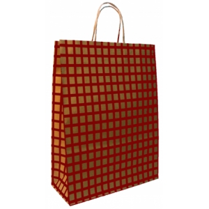 ΣΑΚΟΥΛΑ ΚΡΑΦΤ ΚΟΚΚΙΝΟ ΜΕΓΑΛΟ ΚΑΡΩ 140gsm 30X40X12.5cm